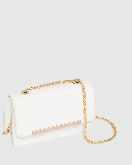 White Lauren Chain Crossbody Bag — view 3