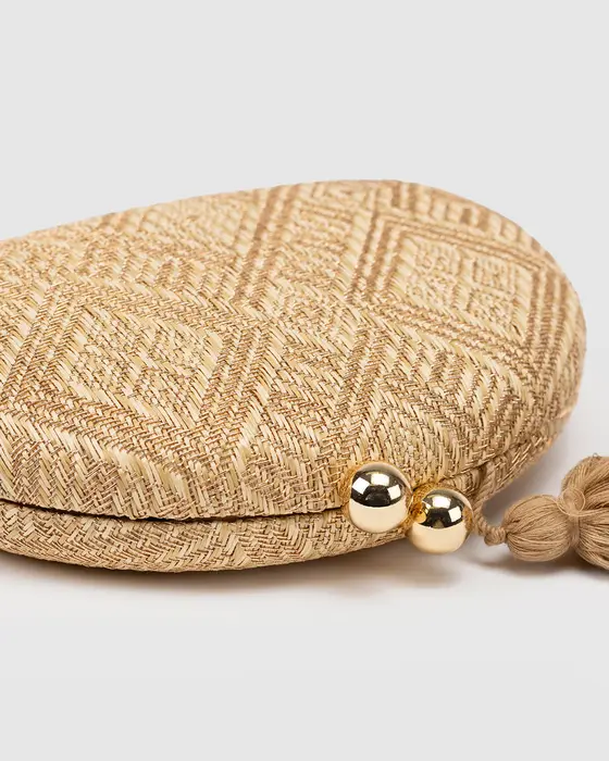 Natural Jade Hardcase Tassel Clutch Bag — view 3
