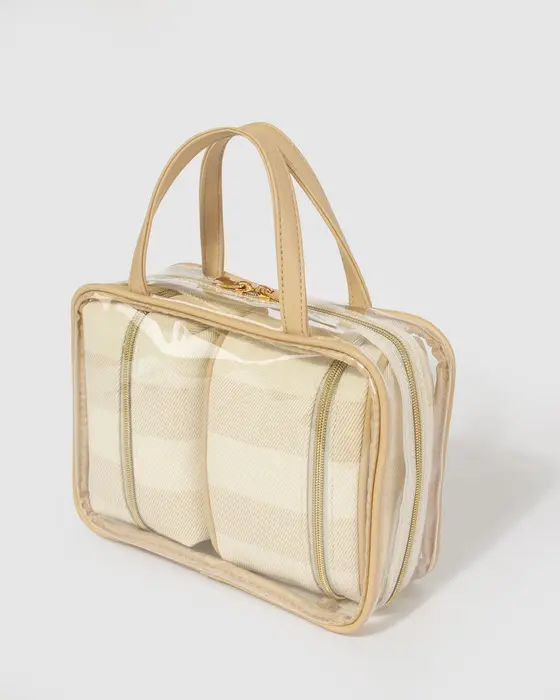 Natural Three Piece Clear Cosmetic Case — view 3