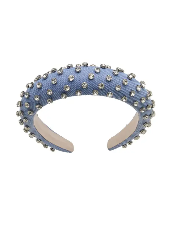 Pale Blue All Over Stone Padded Headband — view 3