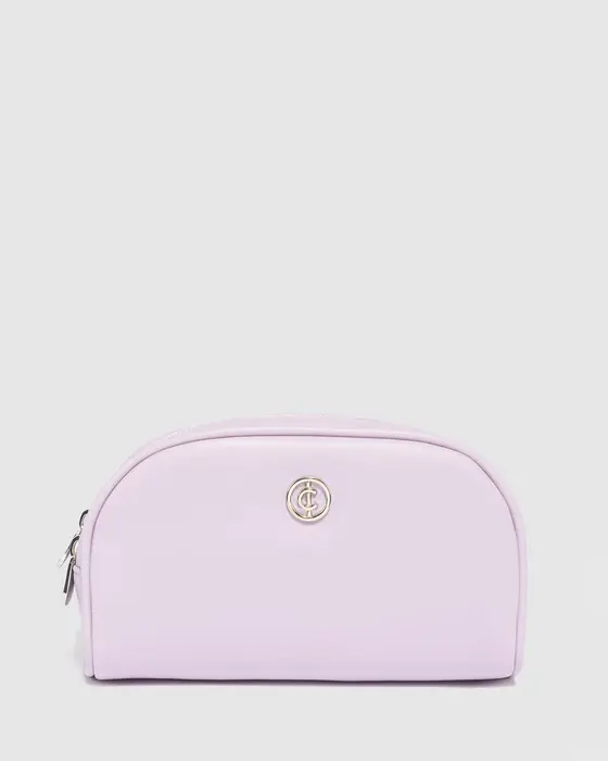 Purple Double Pouch Cosmetic Case
