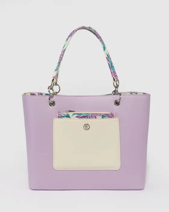 Purple Tia Pocket Tote