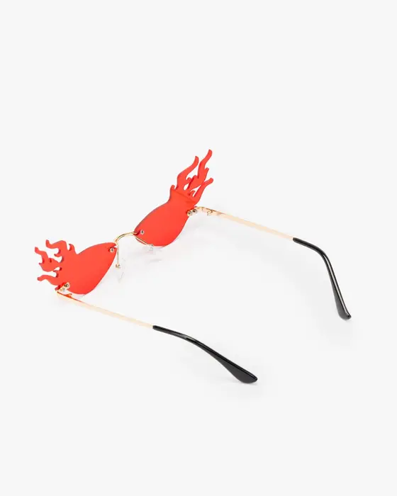 Red Cool Flame Look Sunglasses — view 3