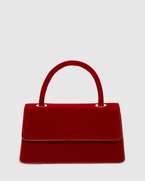 Red Luna Flap Top Handle Bag