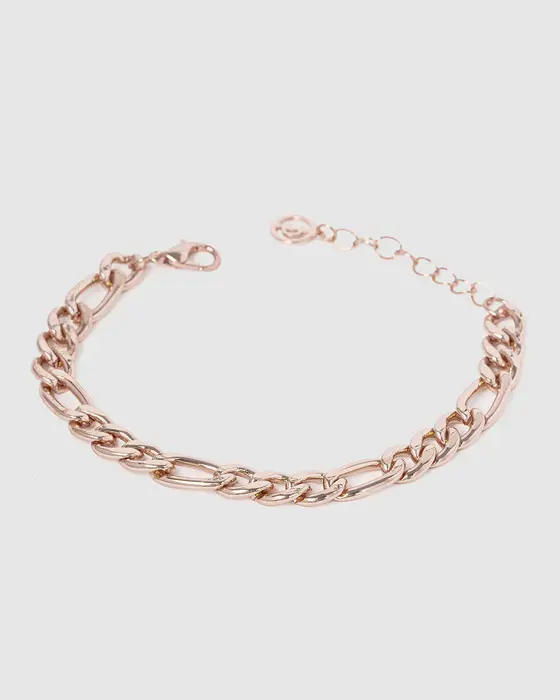 Rose Gold Figaro Chain Bracelet