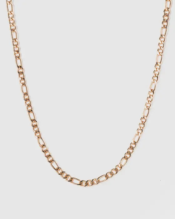 Rose Gold Figaro Chain Necklace