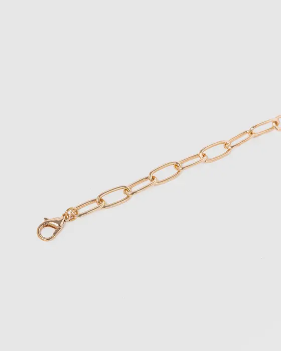 Rose Gold Paperclip Chain Bracelet — view 3