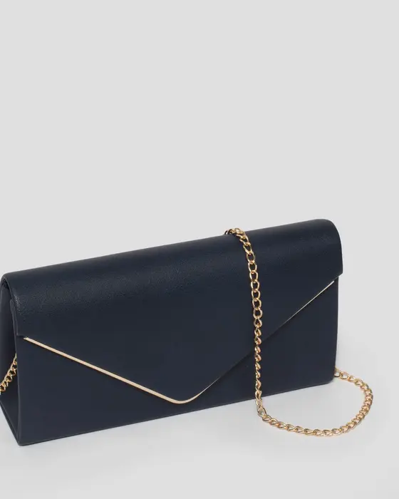 Navy Blue Sammie Clutch Bag — view 3