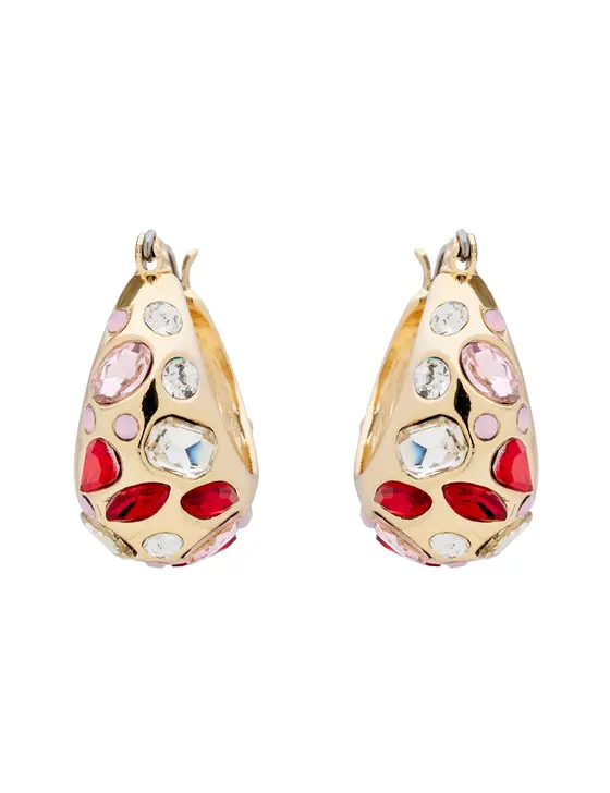 SCARLET CRYSTAL HOOP EARRING