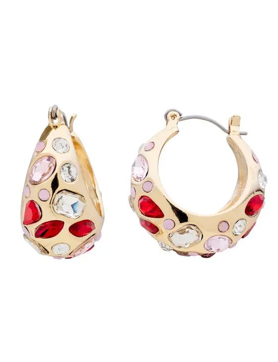 SCARLET CRYSTAL HOOP EARRING — view 3