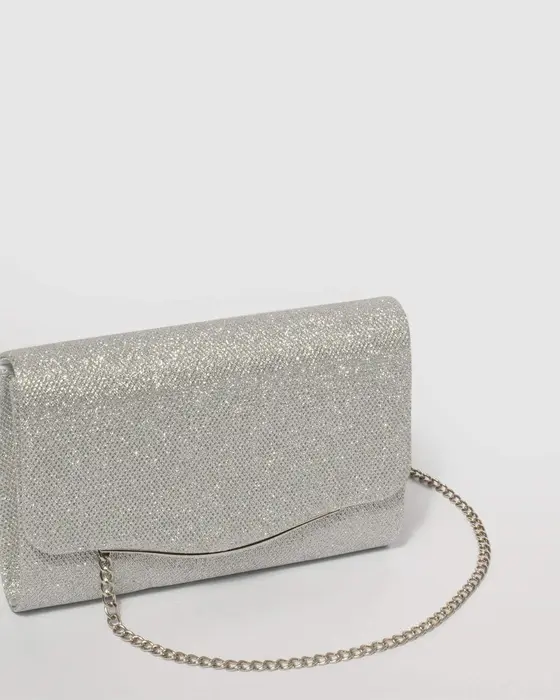 Silver Adele Evening Clutch Bag — view 3