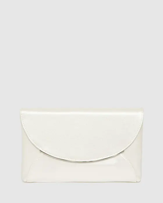Silver Dalila Envelope Clutch Bag