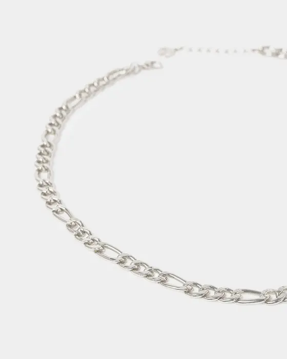 Silver Figaro Chain Necklace — view 3