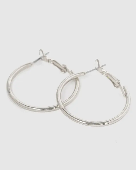 Silver Fine Hoop Earrings — view 3