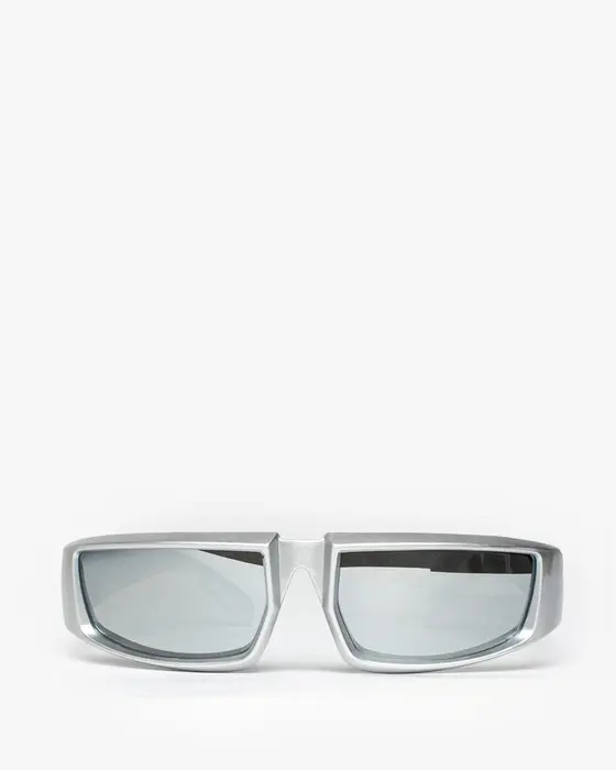 Silver Matte Look Shield Sunglasses