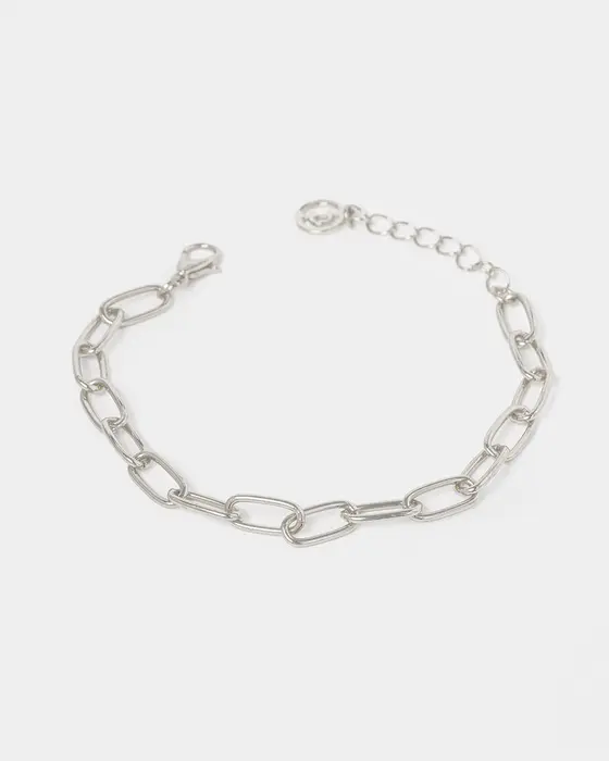 Silver Paperclip Chain Bracelet — view 3