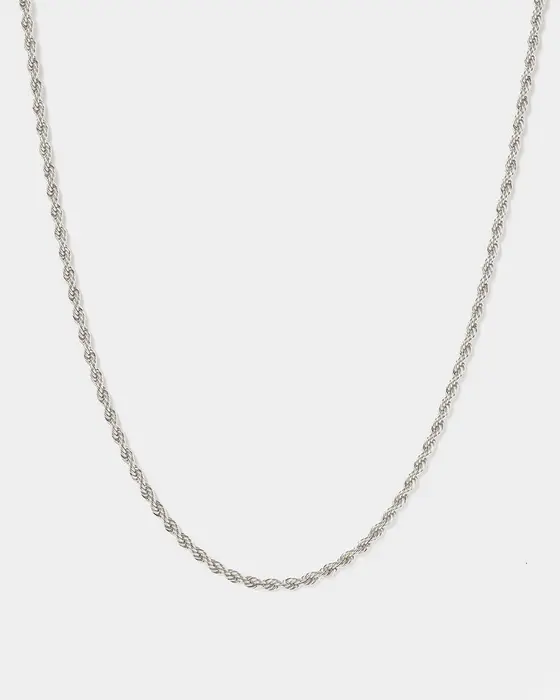 Silver Thin Rope Chain Necklace
