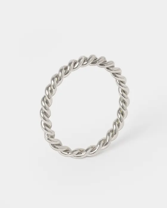 Silver Thin Twist Ring