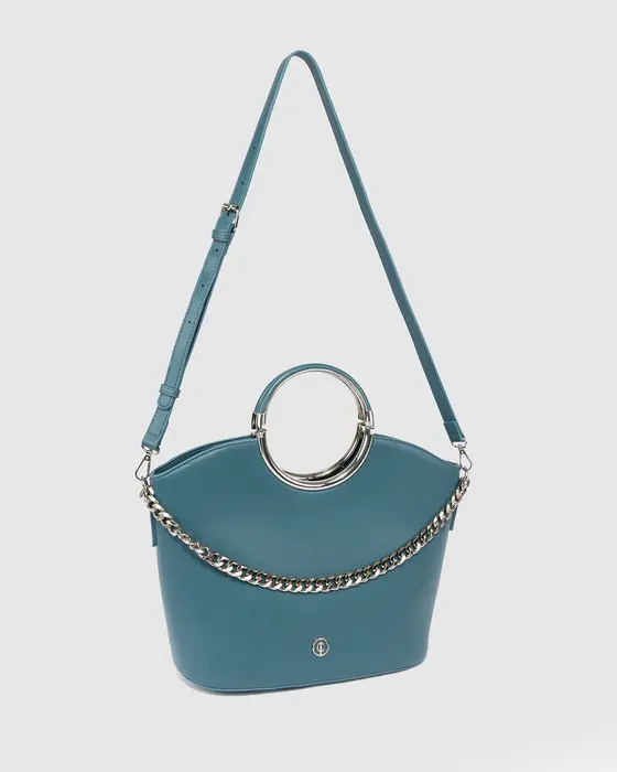 Teal Sabrina Ring Tote Bag — view 3