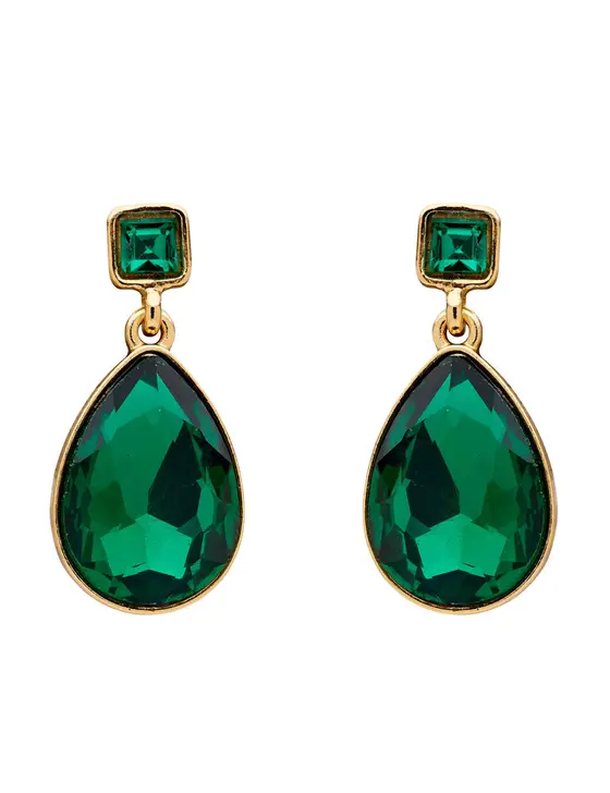 TEARDROP & SQUARE COLOUR EARRING