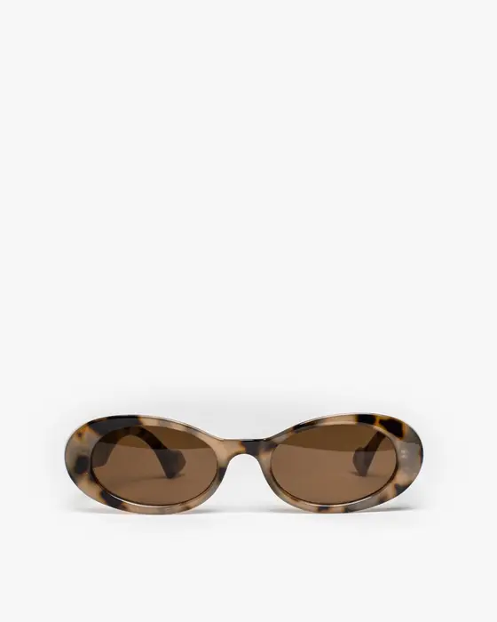 Tortoiseshell Oval Plain Sunglasses
