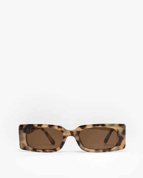 Tortoiseshell Rectangle Thin Sunglasses