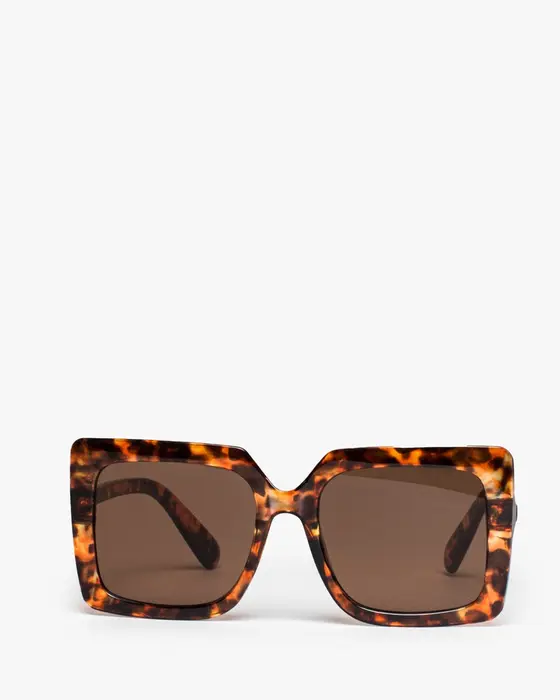 Tortoiseshell Square Print Sunglasses