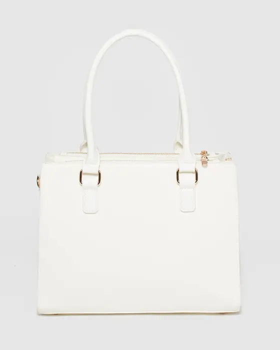 White Fabiana Tassel Tech Tote Bag — view 3