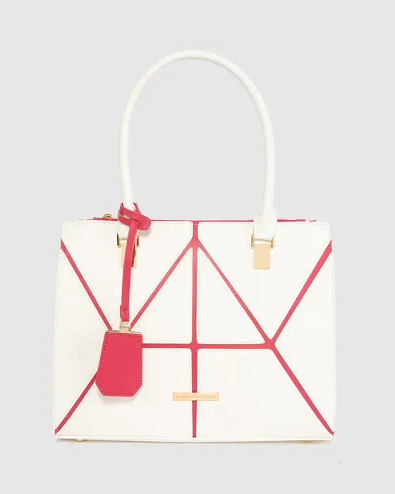 White Lucy Panel Tote