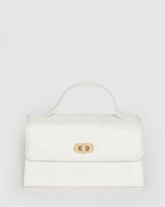 White Luna Top Handle Bag
