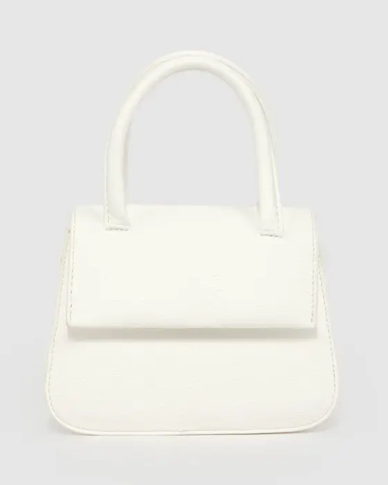 White Olivia Double Handle Mini Bag