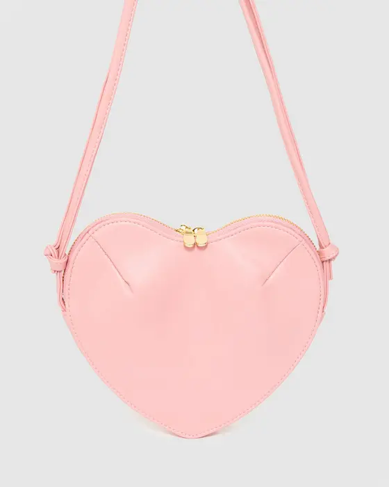 Pink Poppy Heart Crossbody Bag