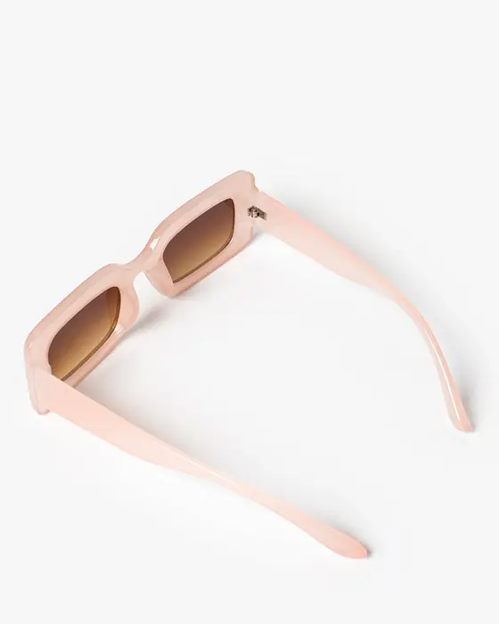 Pink Rectangle Plain Sunglasses — view 3